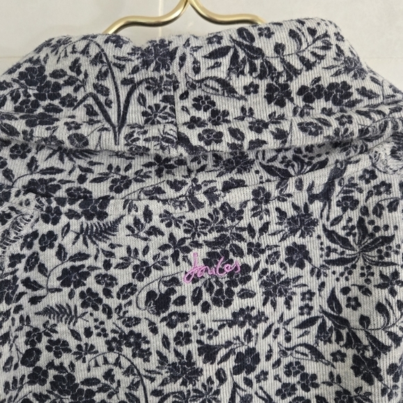 Joules Nadia Floral Print Funnel Neck Pullover Sweatshirt Blue Gray Size 14 - Picture 9 of 10